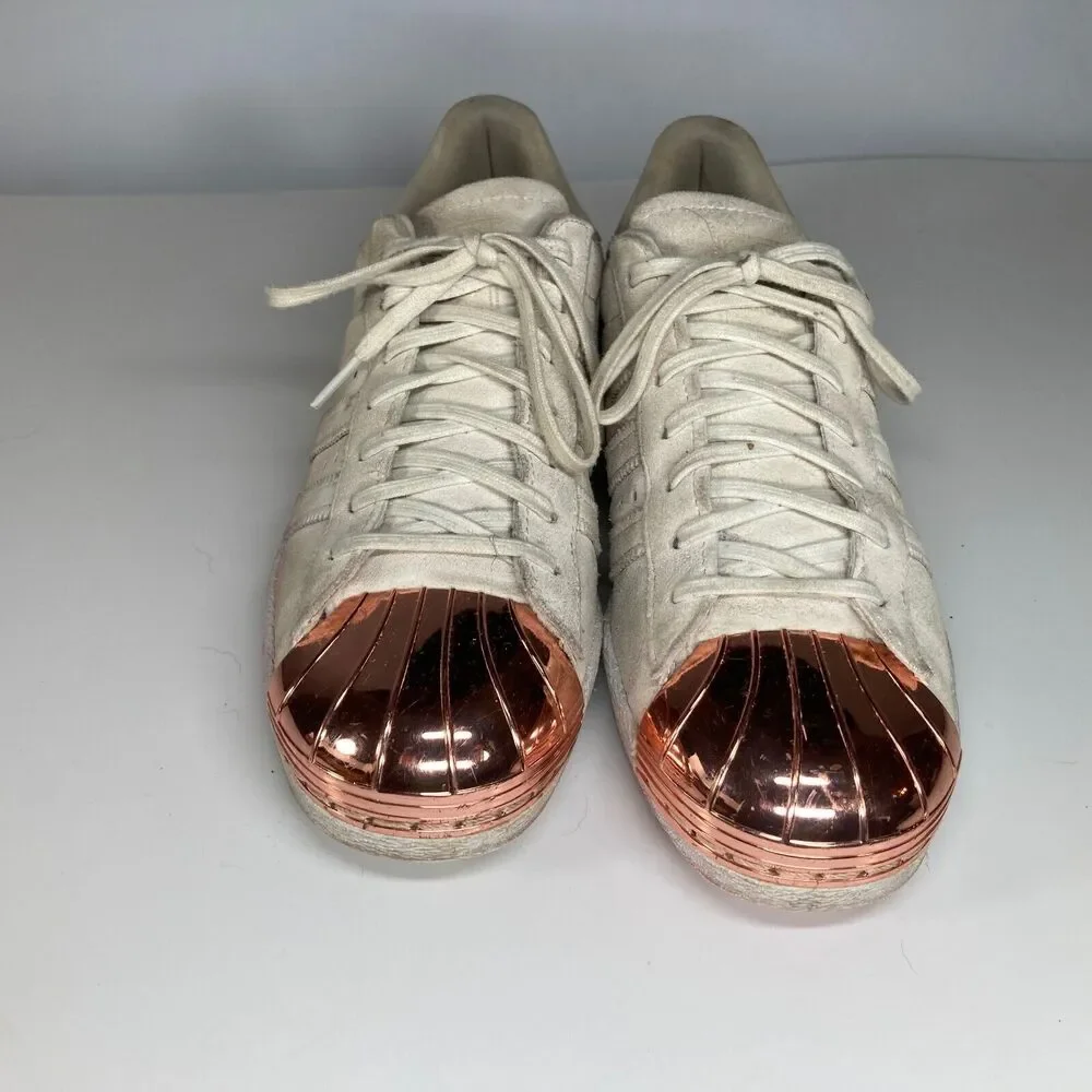 Adidas Superstar 80's Copper Cap Toe Suede Off White Sneakers Womens Size 7.5